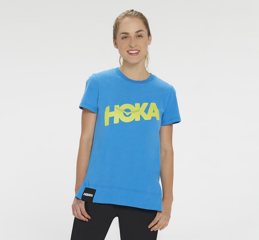 Hoka One One Brand - Women Tee - Blue,Australia MIX-935647